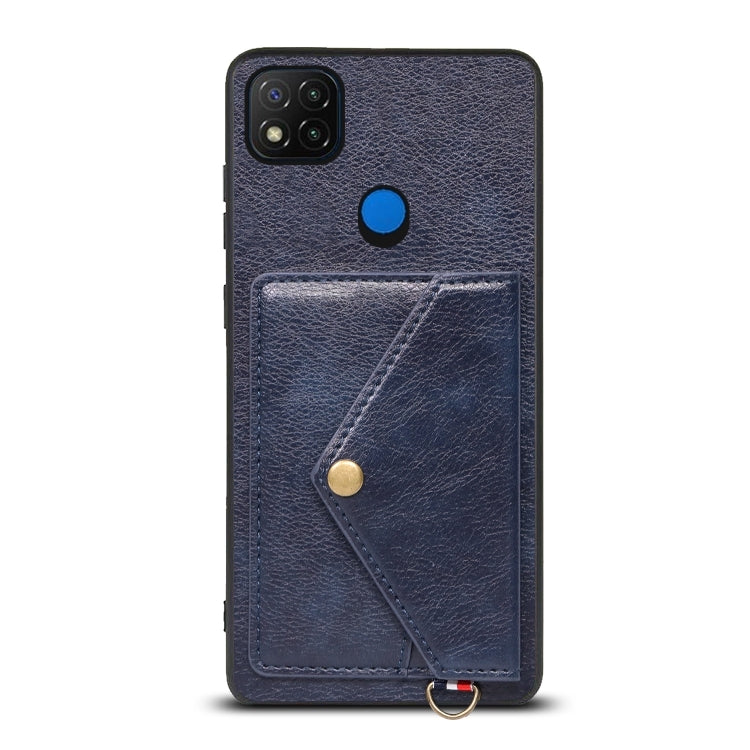 For Xiaomi Redmi 9C Litchi Texture Silicone + PC + PU Leather Back Cover Shockproof Case with Card Slot