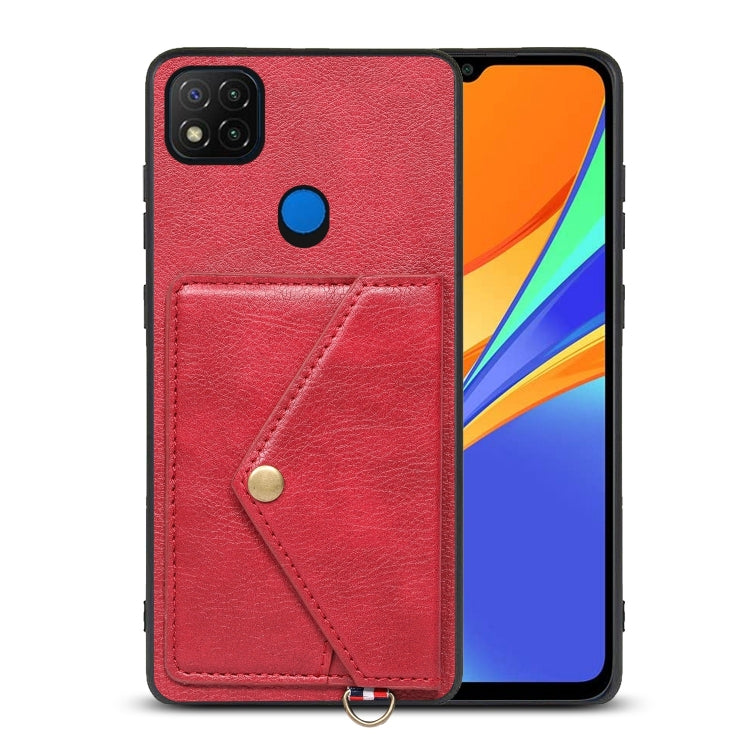 For Xiaomi Redmi 9C Litchi Texture Silicone + PC + PU Leather Back Cover Shockproof Case with Card Slot