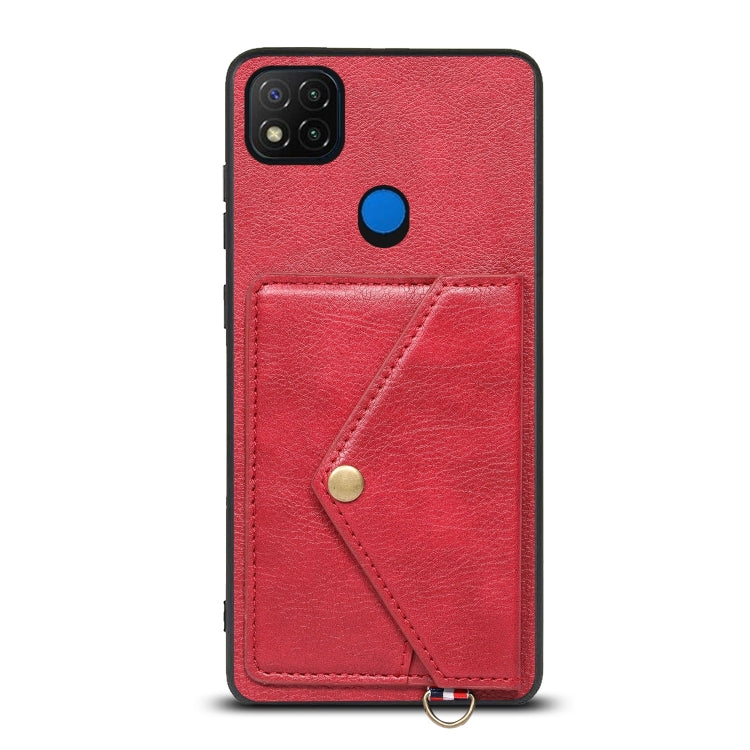 For Xiaomi Redmi 9C Litchi Texture Silicone + PC + PU Leather Back Cover Shockproof Case with Card Slot