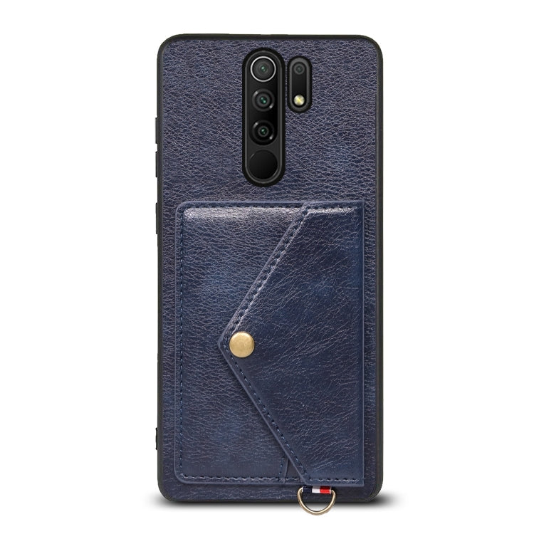 For Xiaomi Redmi 9 Litchi Texture Silicone + PC + PU Leather Back Cover Shockproof Case with Card Slot