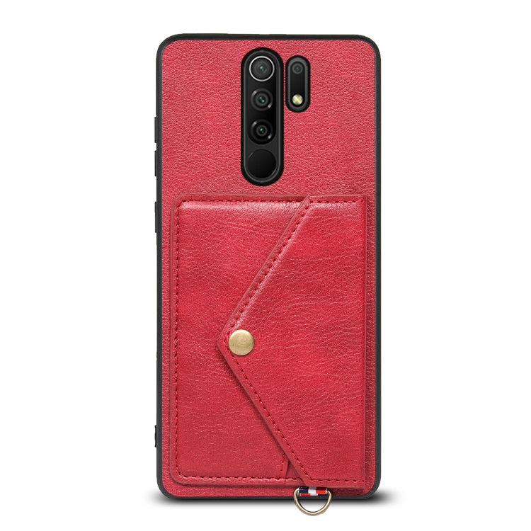 For Xiaomi Redmi 9 Litchi Texture Silicone + PC + PU Leather Back Cover Shockproof Case with Card Slot