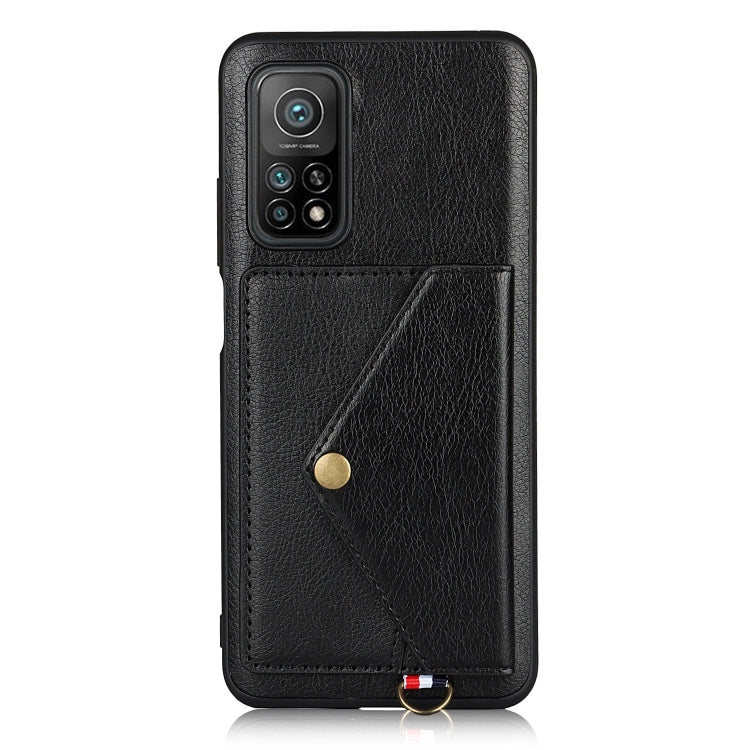 For Xiaomi Mi 10T Pro 5G Litchi Texture Silicone + PC + PU Leather Back Cover Shockproof Case with Card Slot