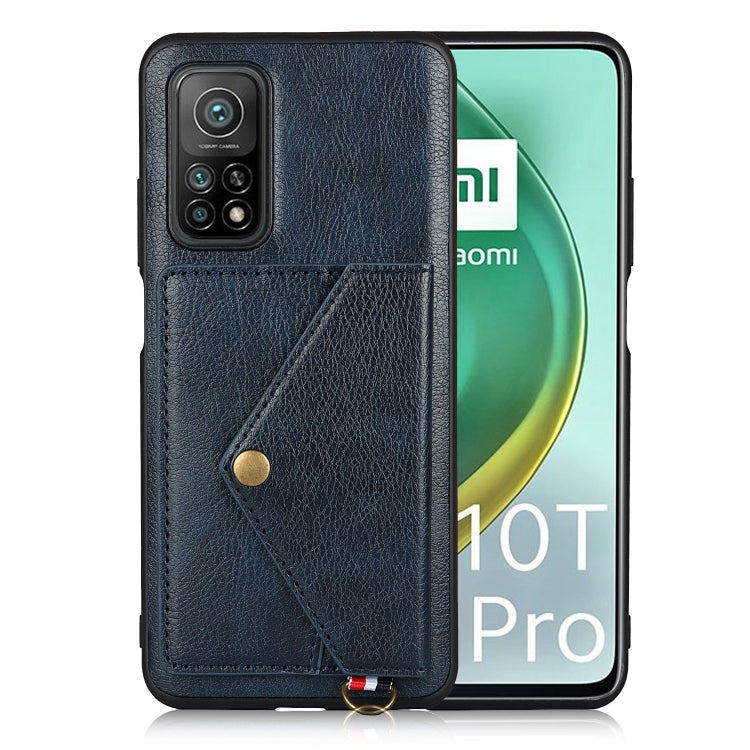 For Xiaomi Mi 10T Pro 5G Litchi Texture Silicone + PC + PU Leather Back Cover Shockproof Case with Card Slot