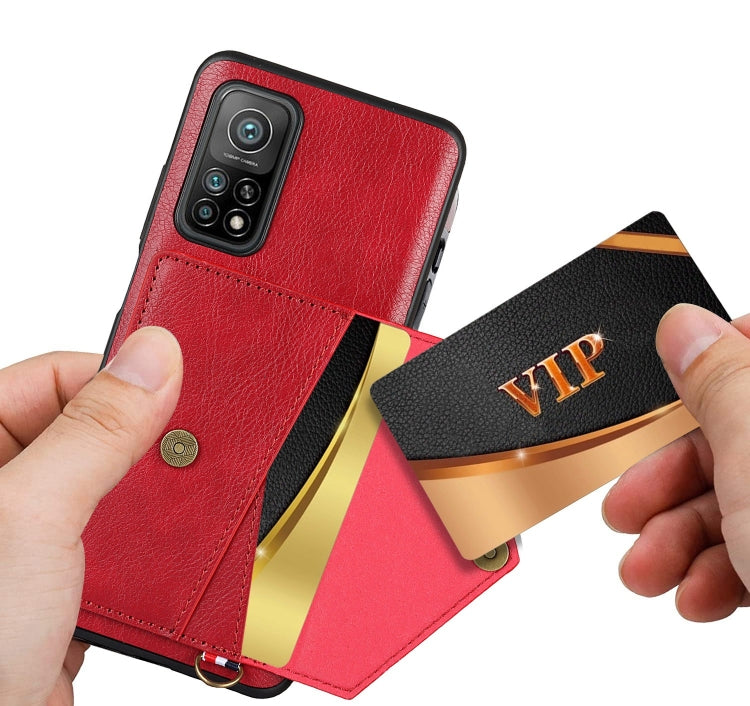 For Xiaomi Mi 10T Pro 5G Litchi Texture Silicone + PC + PU Leather Back Cover Shockproof Case with Card Slot