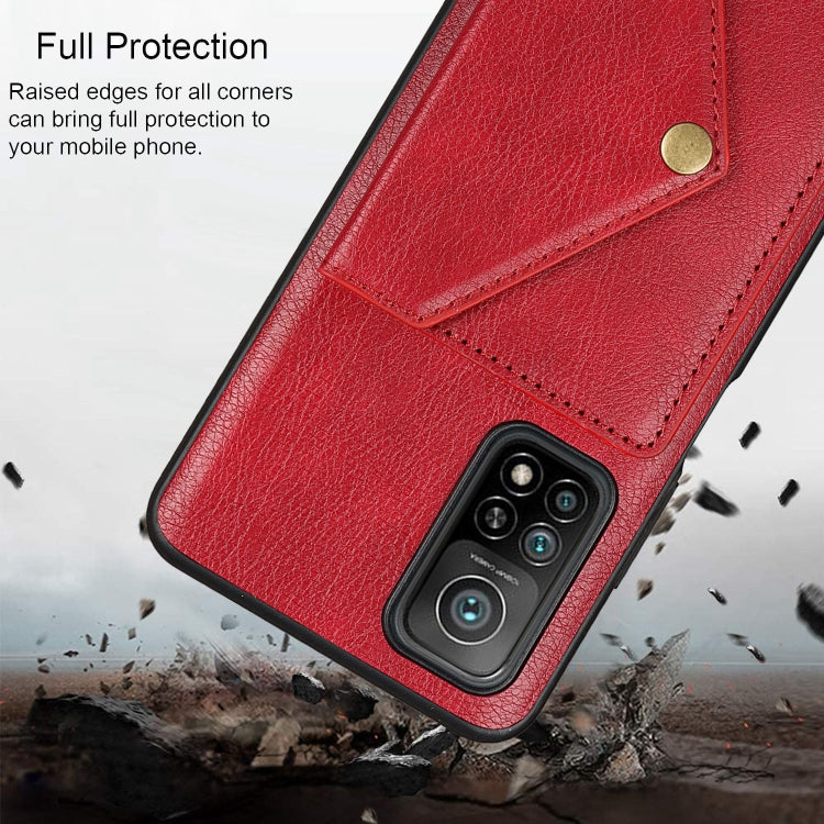 For Xiaomi Mi 10T Pro 5G Litchi Texture Silicone + PC + PU Leather Back Cover Shockproof Case with Card Slot