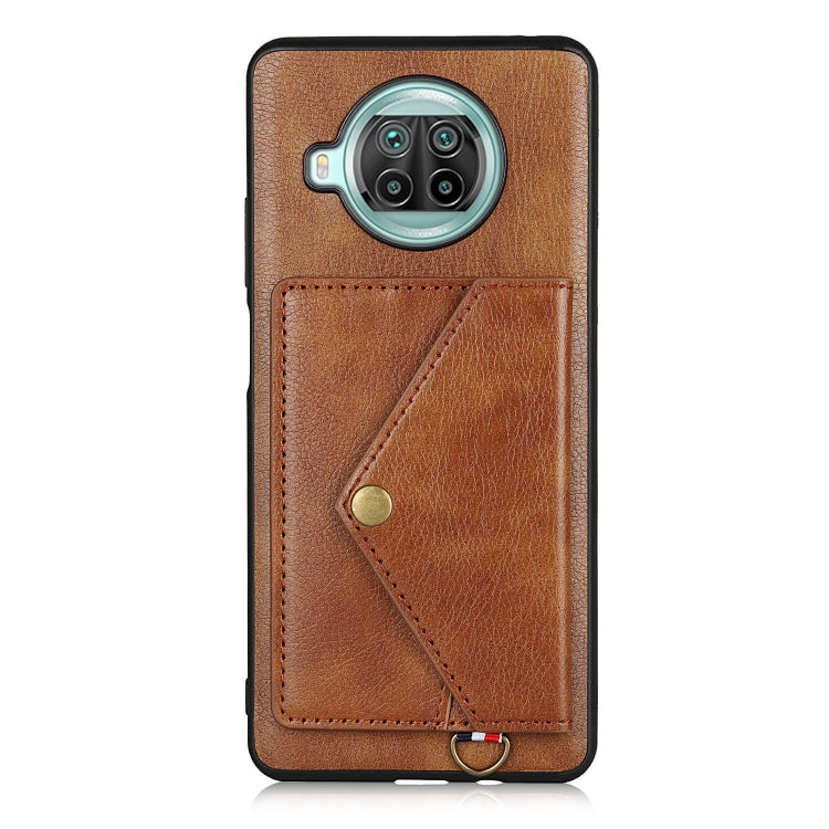 For Xiaomi Mi 10T Lite 5G Litchi Texture Silicone + PC + PU Leather Back Cover Shockproof Case with Card Slot