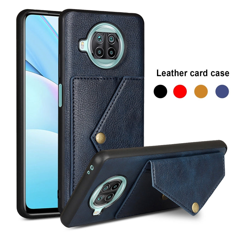 For Xiaomi Mi 10T Lite 5G Litchi Texture Silicone + PC + PU Leather Back Cover Shockproof Case with Card Slot