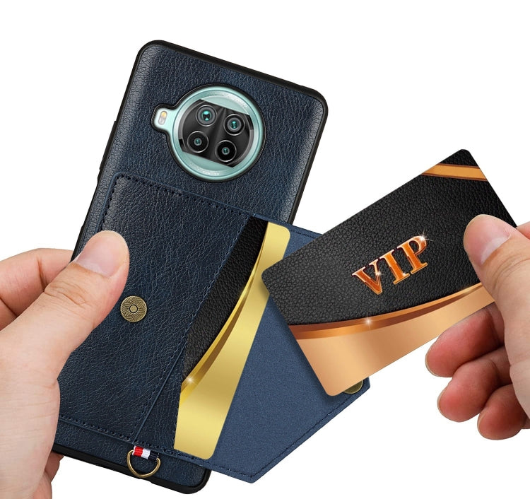 For Xiaomi Mi 10T Lite 5G Litchi Texture Silicone + PC + PU Leather Back Cover Shockproof Case with Card Slot