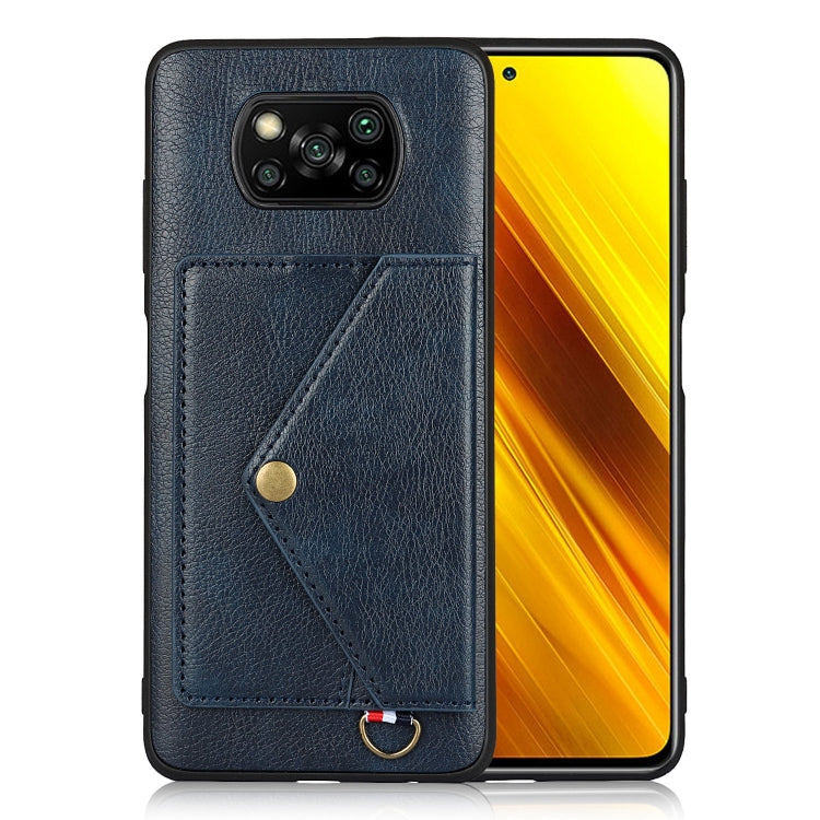 For Xiaomi Poco X3 NFC Litchi Texture Silicone + PC + PU Leather Back Cover Shockproof Case with Card Slot