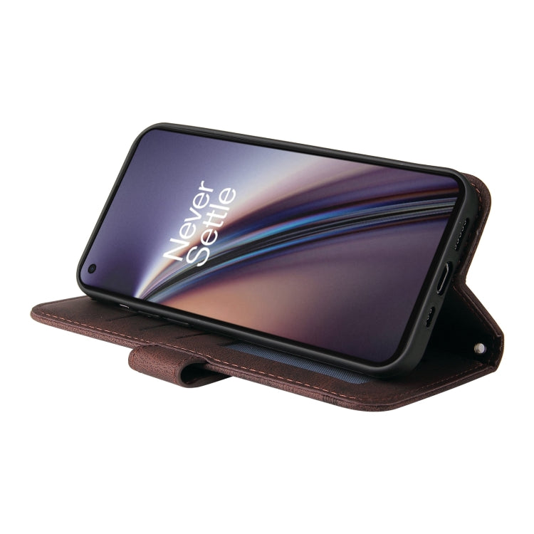 For OnePlus Nord CE 5G Skin Feel Life Tree Metal Button Horizontal Flip Leather Case with Holder & Card Slot & Wallet & Photo Frame & Strap