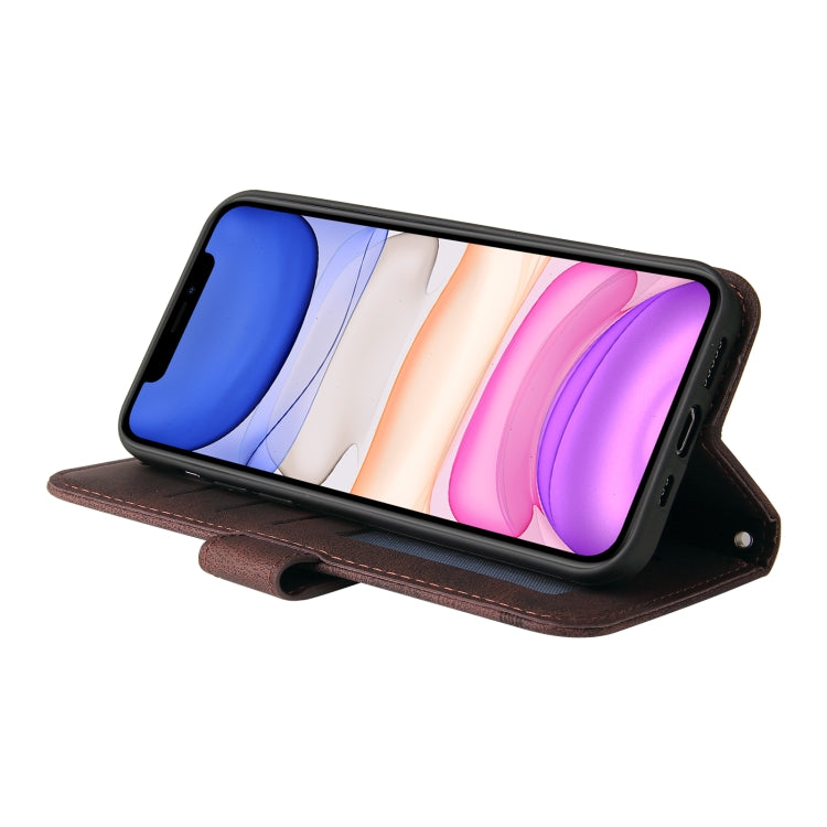 For iPhone 12 mini Skin Feel Life Tree Metal Button Horizontal Flip Leather Case with Holder & Card Slot & Wallet & Photo Frame & Strap