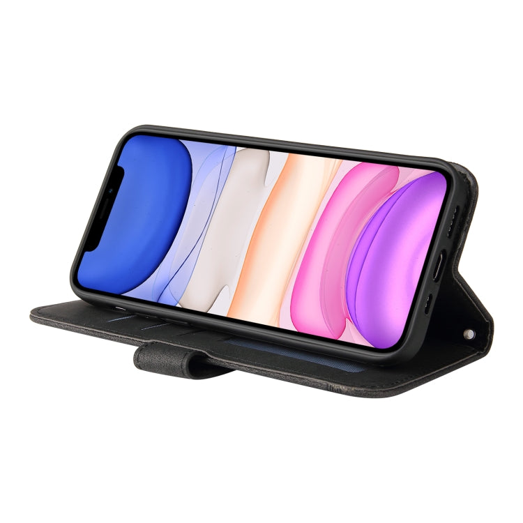 For iPhone 12 mini Skin Feel Life Tree Metal Button Horizontal Flip Leather Case with Holder & Card Slot & Wallet & Photo Frame & Strap