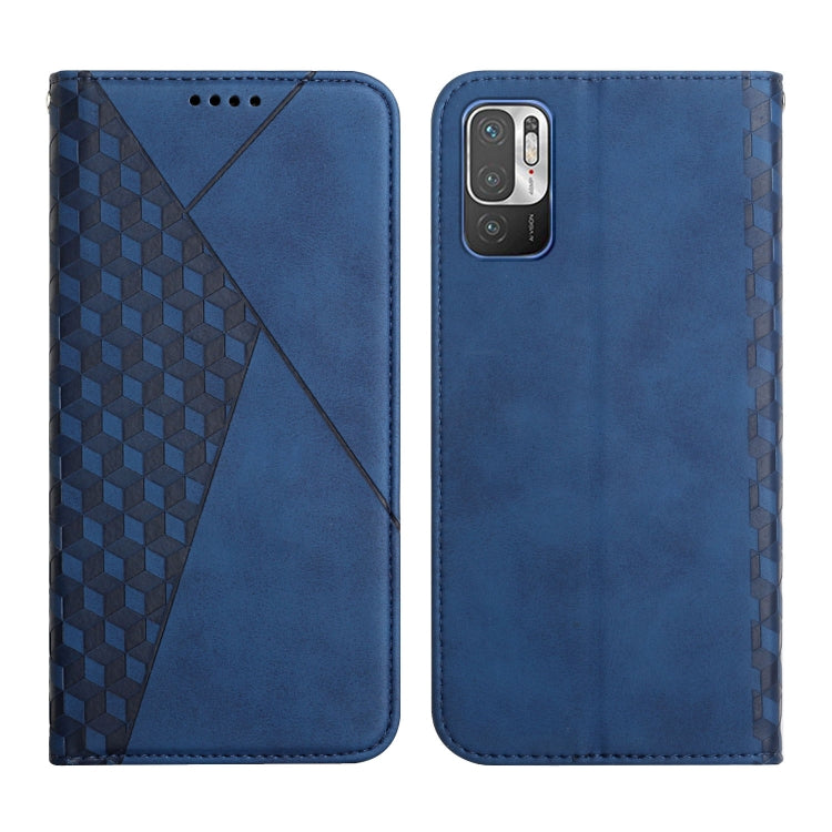 For Xiaomi Redmi Note 10 5G / Note 10T 5G / Poco M3 Pro 5G Diamond Pattern Splicing Skin Feel Magnetic Horizontal Flip Leather Case with Card Slots & Holder & Wallet