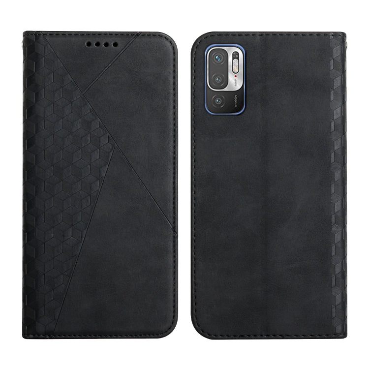 For Xiaomi Redmi Note 10 5G / Note 10T 5G / Poco M3 Pro 5G Diamond Pattern Splicing Skin Feel Magnetic Horizontal Flip Leather Case with Card Slots & Holder & Wallet