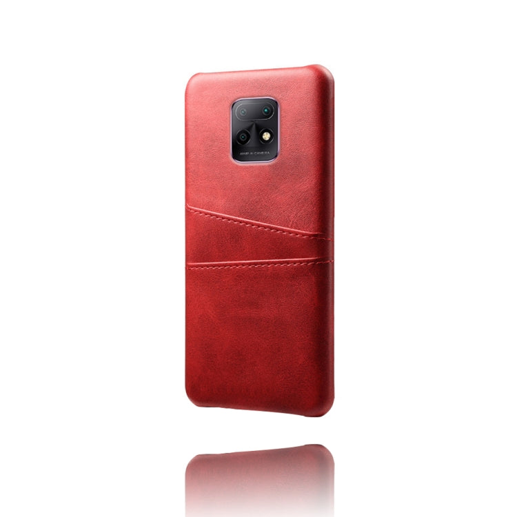 For Xiaomi Redmi 10X 5G Calf Texture PC + PU Leather Back Cover Shockproof Case with Dual Card Slots