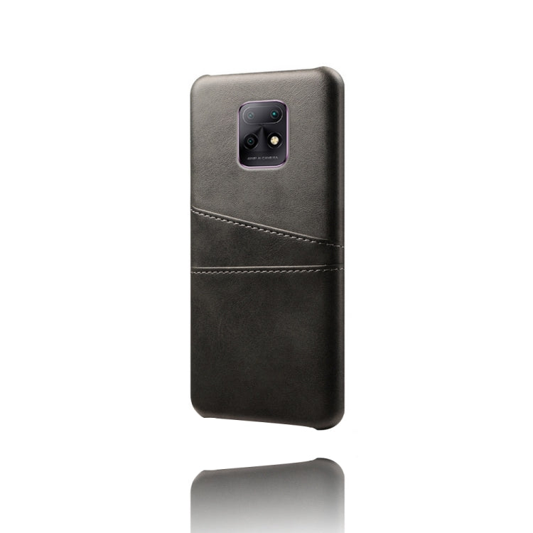 For Xiaomi Redmi 10X Pro 5G Calf Texture PC + PU Leather Back Cover Shockproof Case with Dual Card Slots