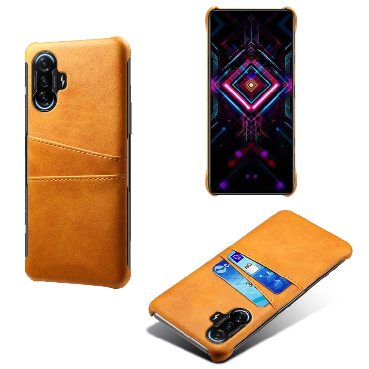 For Xiaomi Redmi K40 Gaming Calf Texture PC + PU Leather Back Cover Shockproof Case with Dual Card Slots