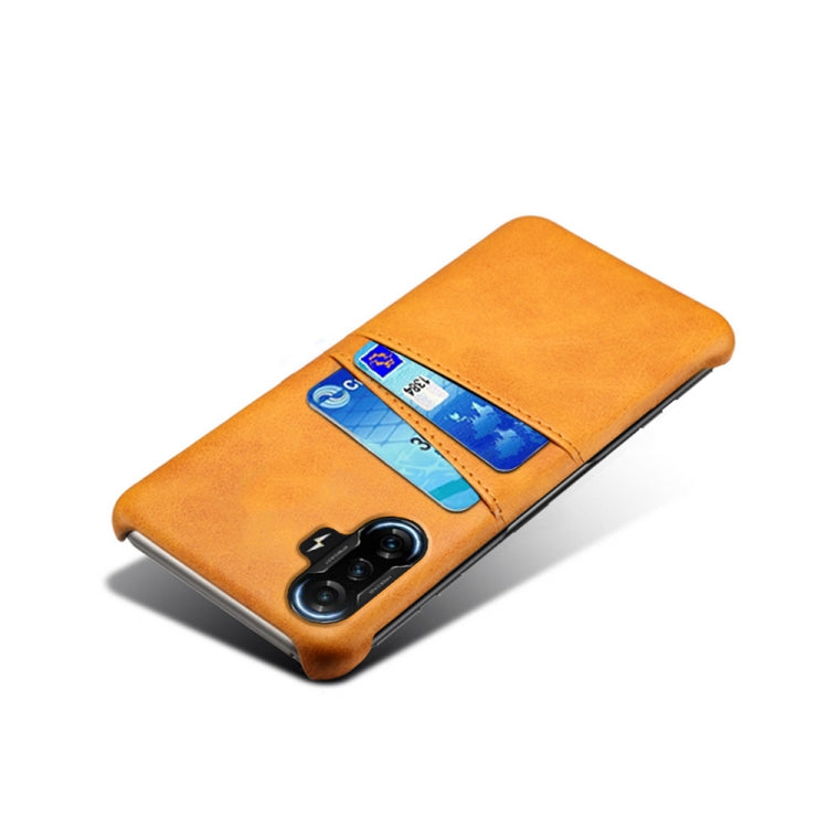 For Xiaomi Redmi K40 Gaming Calf Texture PC + PU Leather Back Cover Shockproof Case with Dual Card Slots