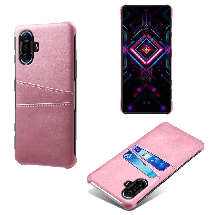 For Xiaomi Redmi K40 Gaming Calf Texture PC + PU Leather Back Cover Shockproof Case with Dual Card Slots