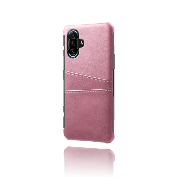 For Xiaomi Redmi K40 Gaming Calf Texture PC + PU Leather Back Cover Shockproof Case with Dual Card Slots