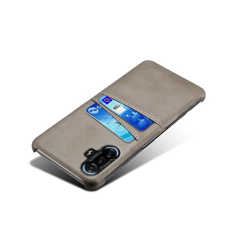 For Xiaomi Redmi K40 Gaming Calf Texture PC + PU Leather Back Cover Shockproof Case with Dual Card Slots