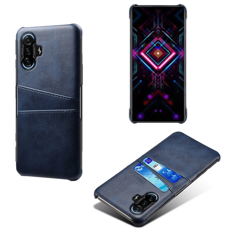 For Xiaomi Redmi K40 Gaming Calf Texture PC + PU Leather Back Cover Shockproof Case with Dual Card Slots