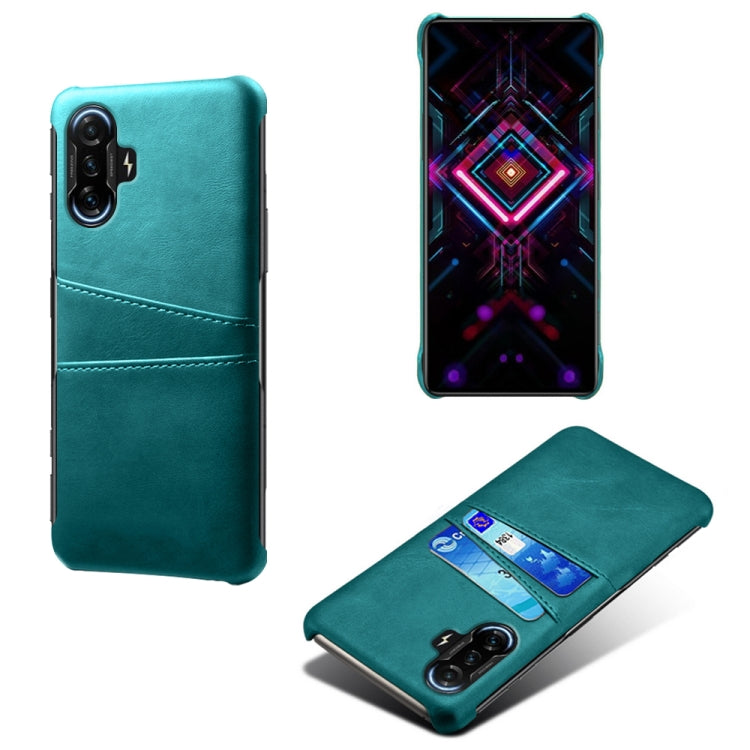 For Xiaomi Redmi K40 Gaming Calf Texture PC + PU Leather Back Cover Shockproof Case with Dual Card Slots