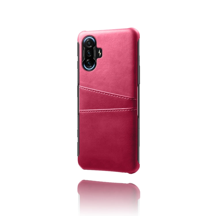 For Xiaomi Redmi K40 Gaming Calf Texture PC + PU Leather Back Cover Shockproof Case with Dual Card Slots