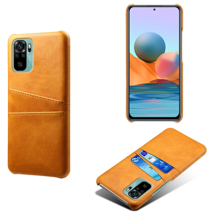 For Xiaomi Redmi Note 10 4G Calf Texture PC + PU Leather Back Cover Shockproof Case with Dual Card Slots