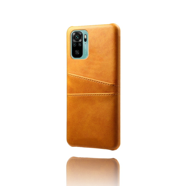 For Xiaomi Redmi Note 10 4G Calf Texture PC + PU Leather Back Cover Shockproof Case with Dual Card Slots