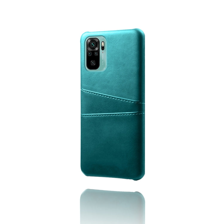 For Xiaomi Redmi Note 10 4G Calf Texture PC + PU Leather Back Cover Shockproof Case with Dual Card Slots