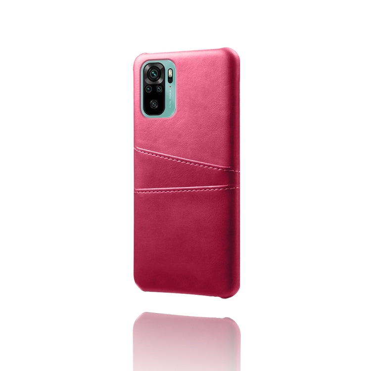 For Xiaomi Redmi Note 10 4G Calf Texture PC + PU Leather Back Cover Shockproof Case with Dual Card Slots