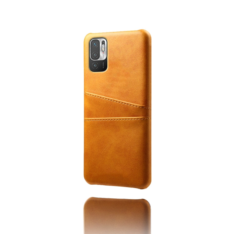 For Xiaomi Redmi Note 10 5G Calf Texture PC + PU Leather Back Cover Shockproof Case with Dual Card Slots