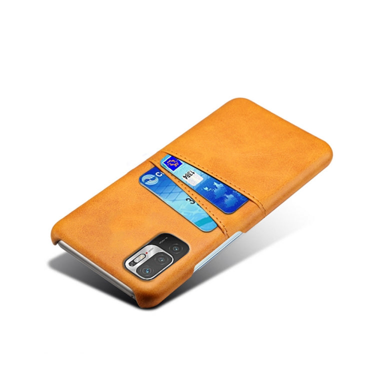 For Xiaomi Redmi Note 10 5G Calf Texture PC + PU Leather Back Cover Shockproof Case with Dual Card Slots