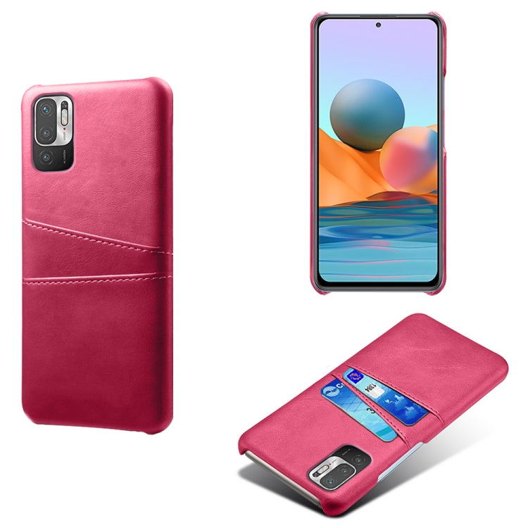 For Xiaomi Redmi Note 10 5G Calf Texture PC + PU Leather Back Cover Shockproof Case with Dual Card Slots