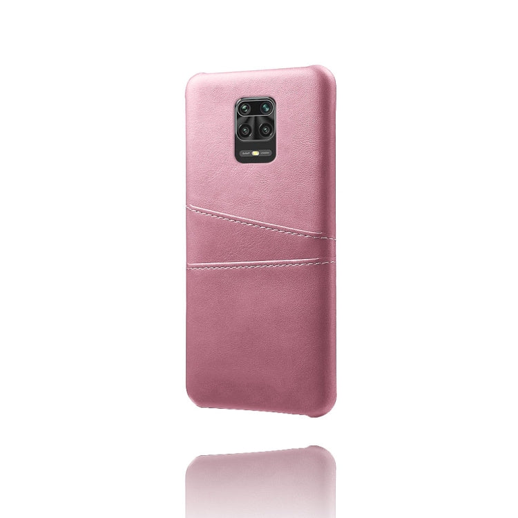 For Xiaomi Redmi Note 9 Pro Calf Texture PC + PU Leather Back Cover Shockproof Case with Dual Card Slots