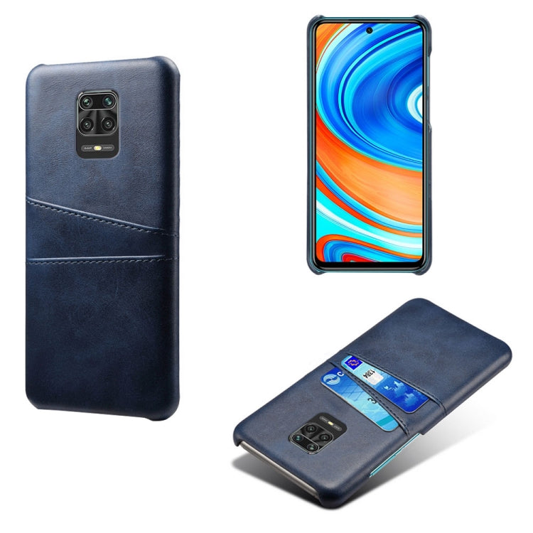 For Xiaomi Redmi Note 9 Pro Calf Texture PC + PU Leather Back Cover Shockproof Case with Dual Card Slots