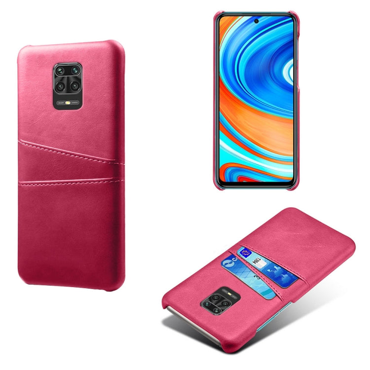 For Xiaomi Redmi Note 9 Pro Calf Texture PC + PU Leather Back Cover Shockproof Case with Dual Card Slots