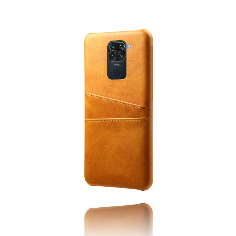 For Xiaomi Redmi Note 9 Calf Texture PC + PU Leather Back Cover Shockproof Case with Dual Card Slots