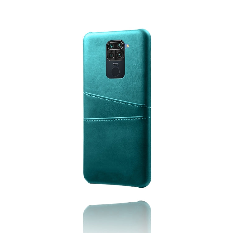 For Xiaomi Redmi Note 9 Calf Texture PC + PU Leather Back Cover Shockproof Case with Dual Card Slots