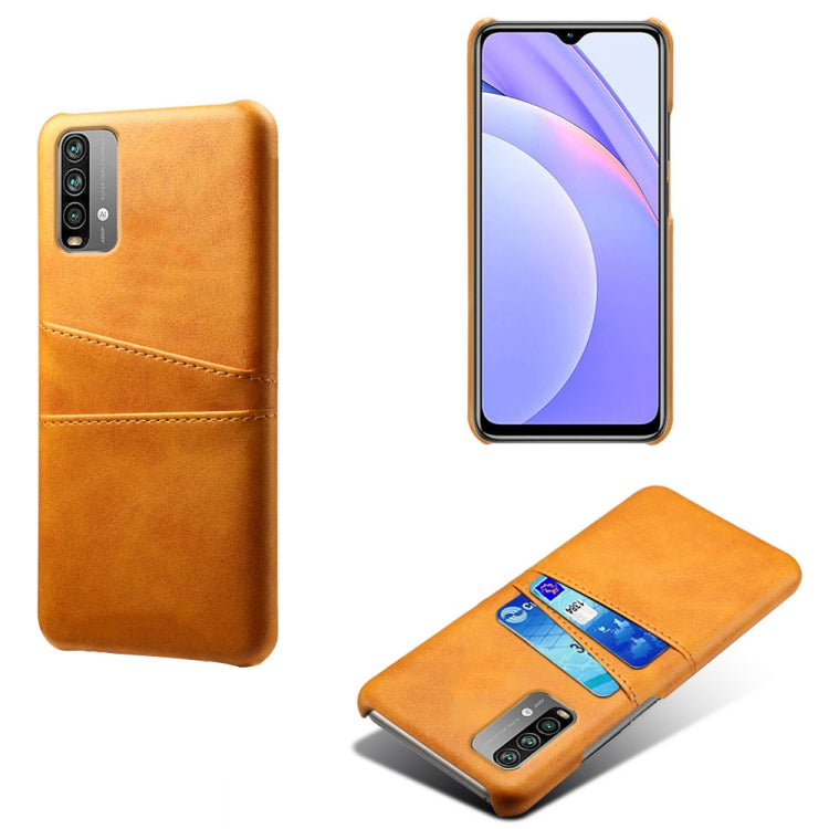 For Xiaomi Redmi Note 9 4G Calf Texture PC + PU Leather Back Cover Shockproof Case with Dual Card Slots