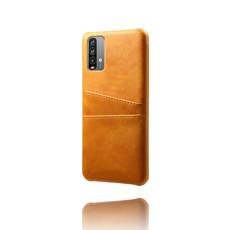 For Xiaomi Redmi Note 9 4G Calf Texture PC + PU Leather Back Cover Shockproof Case with Dual Card Slots