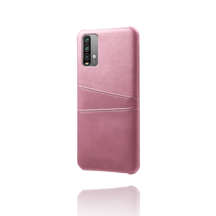 For Xiaomi Redmi Note 9 4G Calf Texture PC + PU Leather Back Cover Shockproof Case with Dual Card Slots