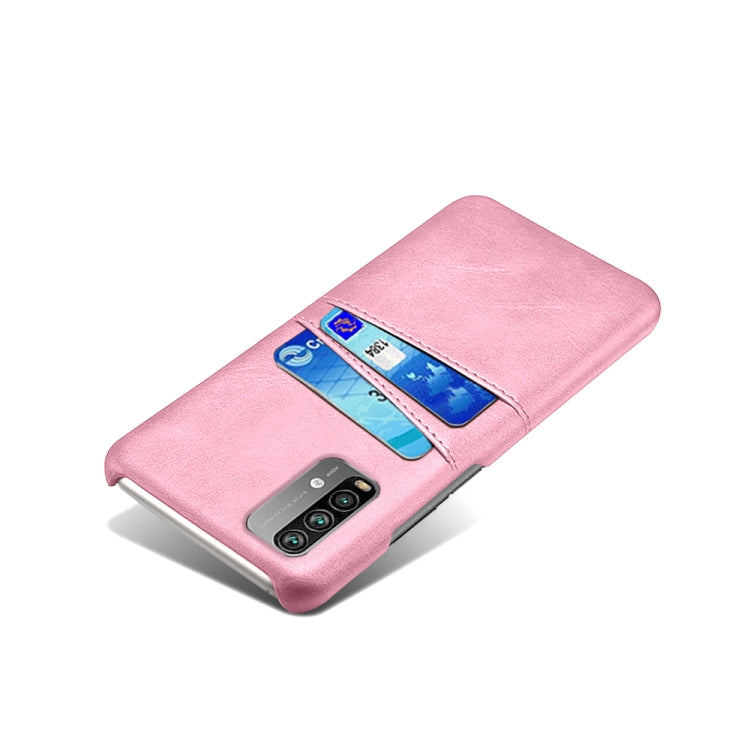 For Xiaomi Redmi Note 9 4G Calf Texture PC + PU Leather Back Cover Shockproof Case with Dual Card Slots