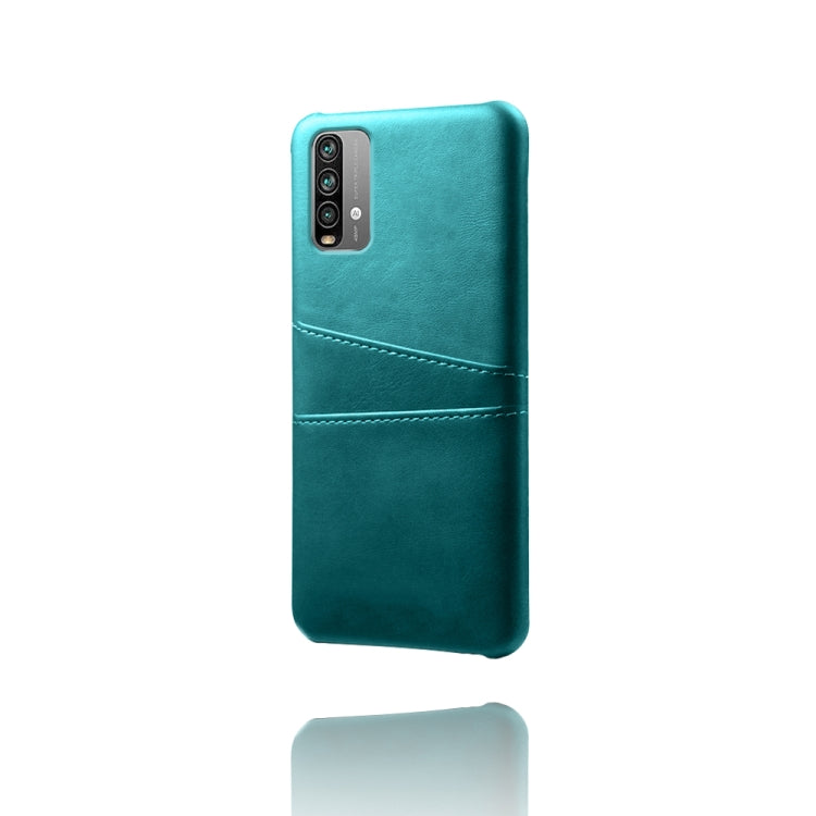 For Xiaomi Redmi Note 9 4G Calf Texture PC + PU Leather Back Cover Shockproof Case with Dual Card Slots