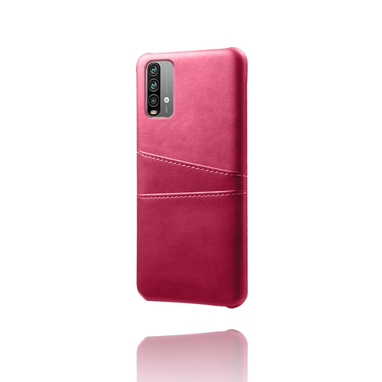 For Xiaomi Redmi Note 9 4G Calf Texture PC + PU Leather Back Cover Shockproof Case with Dual Card Slots