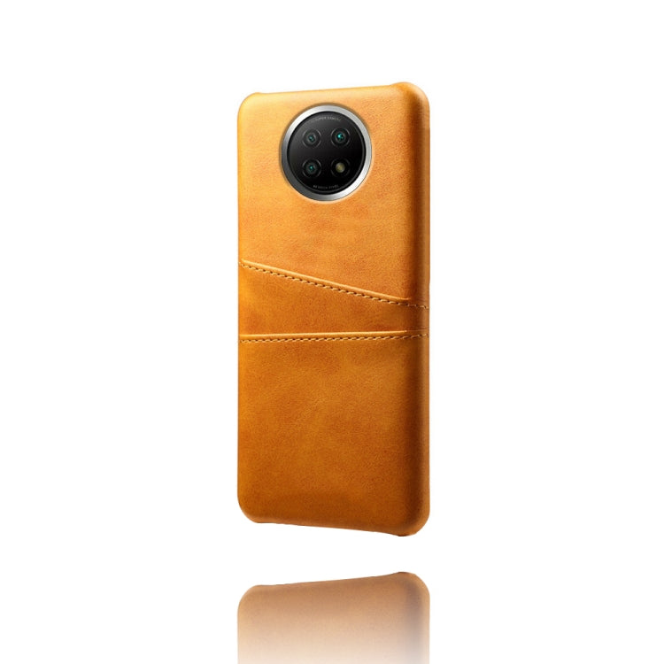 For Xiaomi Redmi Note 9 5G Calf Texture PC + PU Leather Back Cover Shockproof Case with Dual Card Slots