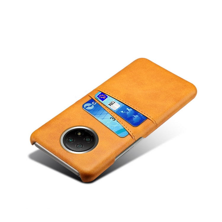 For Xiaomi Redmi Note 9 5G Calf Texture PC + PU Leather Back Cover Shockproof Case with Dual Card Slots