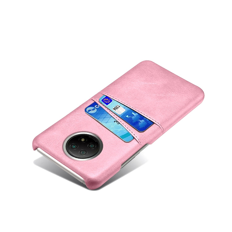 For Xiaomi Redmi Note 9 5G Calf Texture PC + PU Leather Back Cover Shockproof Case with Dual Card Slots