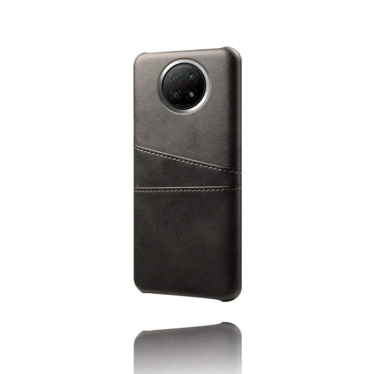 For Xiaomi Redmi Note 9 5G Calf Texture PC + PU Leather Back Cover Shockproof Case with Dual Card Slots